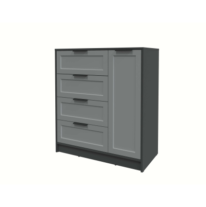 Тумба Тренд КТ-Т90 (Антрацит ЛДСП/ Серый ЛМДФ) Ш900 В1020 Г451